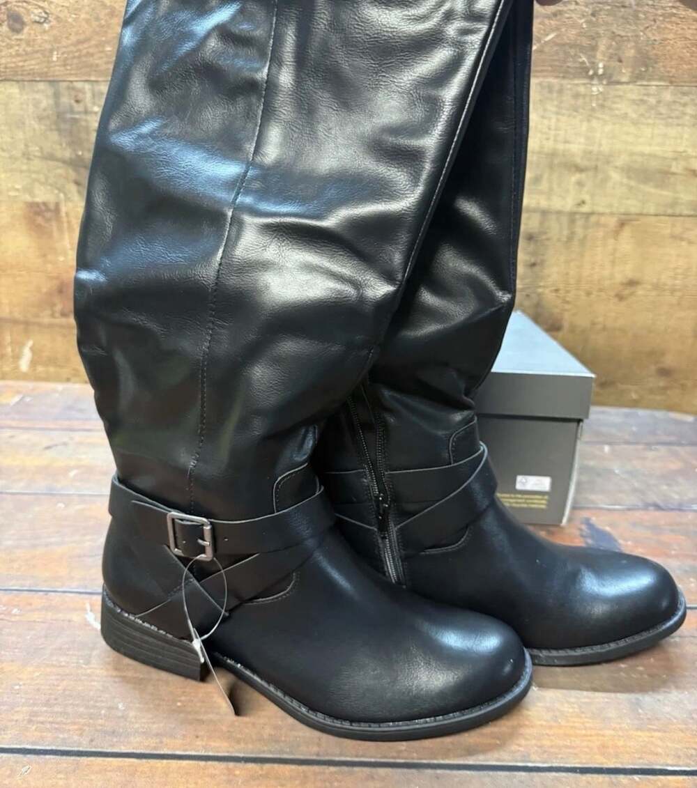 Style & Co. Margoo Size 9 Black Beauty Wide Calf Riding Boots